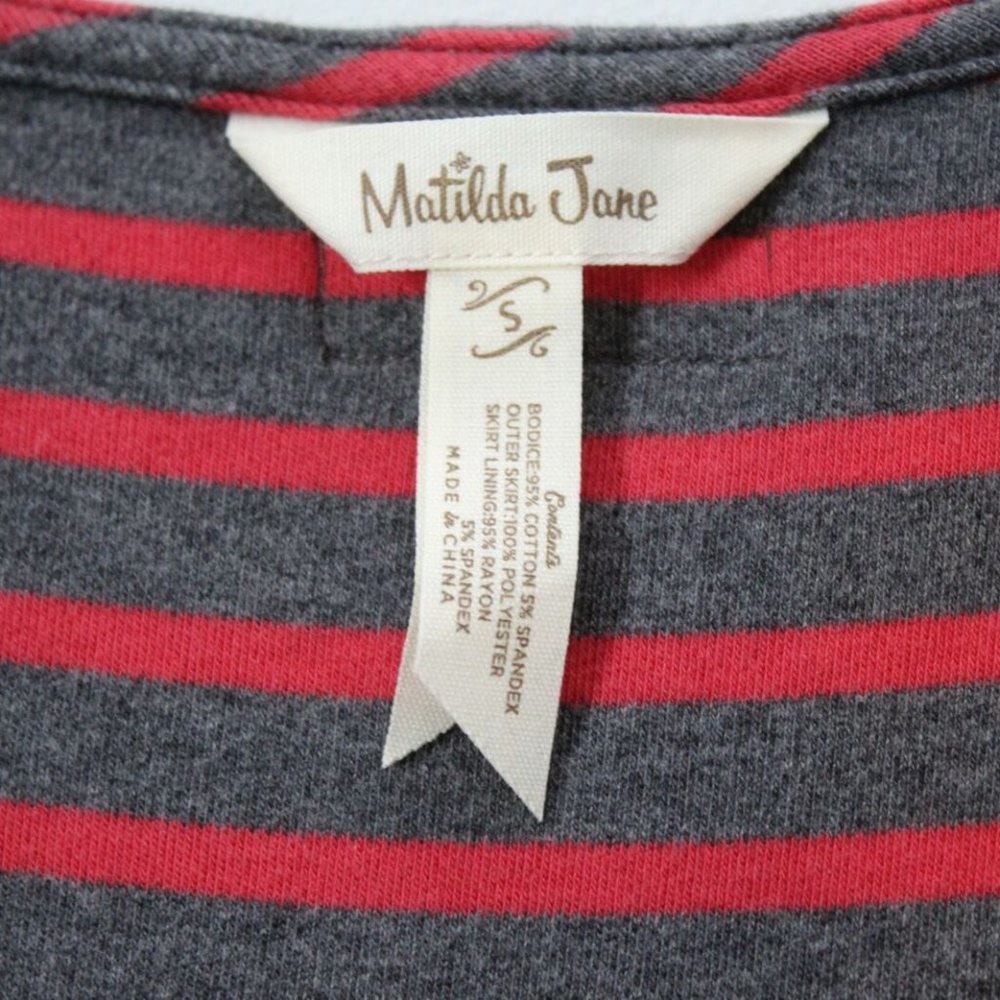 ✨2/$20 Matilda Jane T'WAS THE NIGHT Stripes Tulle Overlay Dress Small H12308 - Picture 6 of 11